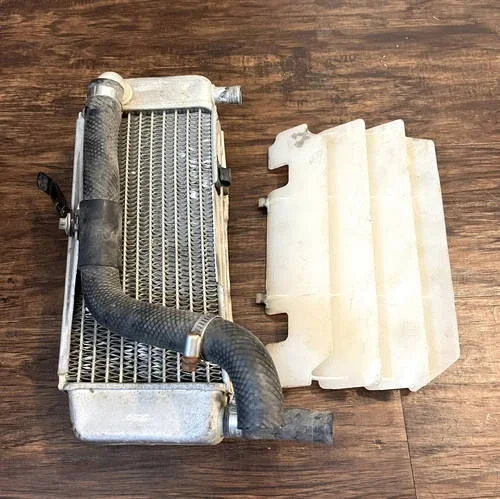 03-08 KX125 OEM LH Left Non Fill Side Radiator W/ Louver and Hoses – 39061-0012