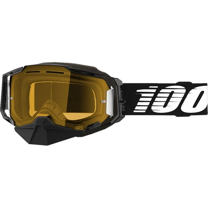 100% Armega Snow Goggles – Black – Yellow Lens [MPN: 50007-00001]