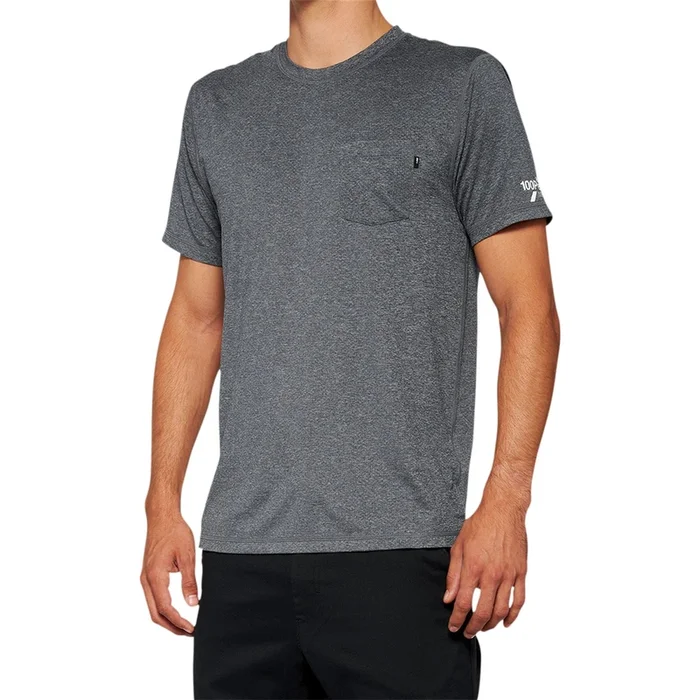 100% Mission Athletic T-Shirt – Charcoal – Large 20014-00012