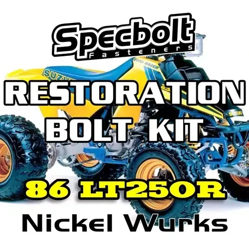 1986 LT250R Restoration Bolt kit Suzuki Quadracer Engine Body Wheel NICKEL WURKS