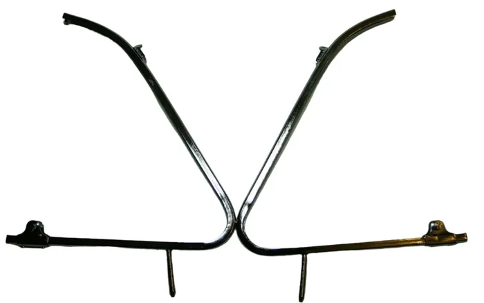 2 x Classic Fiat 500 F L R Quarter Light Window Frames Chromed Kit with rivets