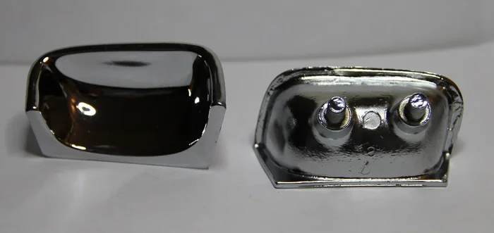 2 x CLASSIC FIAT 850 SPIDER CHROMED DOOR HANDLE TRIM FINISH PAIR BRAND NEW