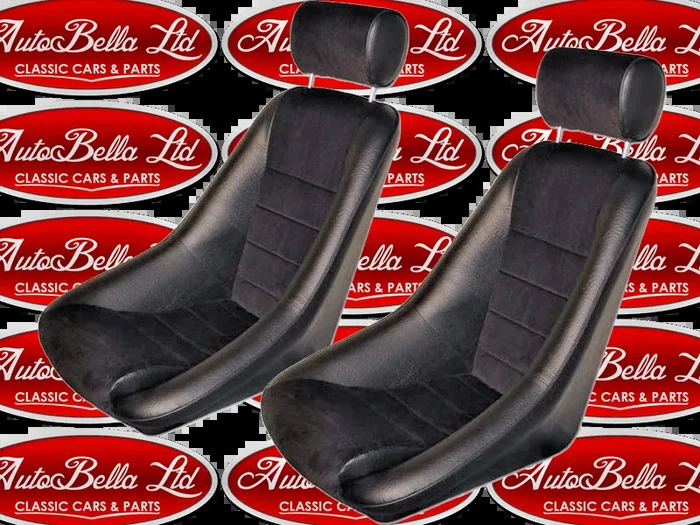 2x CLASSIC CAR BUCKET FUSINA SEATS CLASSIC FIAT ABARTH ALFA GTA TRACK W/O rails