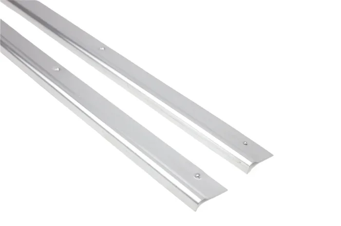 2x Classic Fiat 500 Aluminium Inner Door Foot Kick Plate Trim Sill & Screws Kit