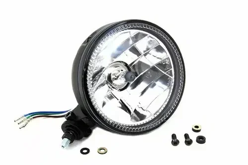 5-3/4″ LED Headlamp Unit Black for Harley Davidson by V-Twin