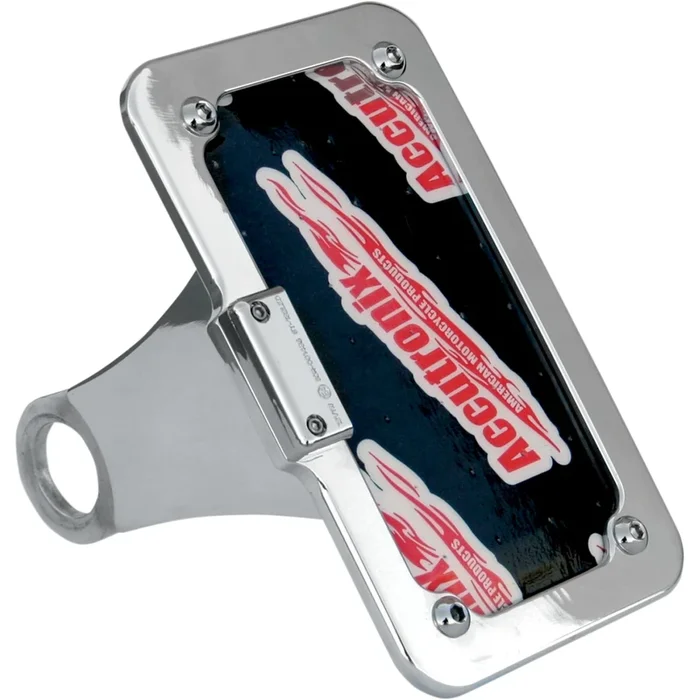 ACCUTRONIX 2030-0685 LPF114HV-C Side Mount License Plate with LED Tag Light Side Mount License Plate Assembly – Chrome