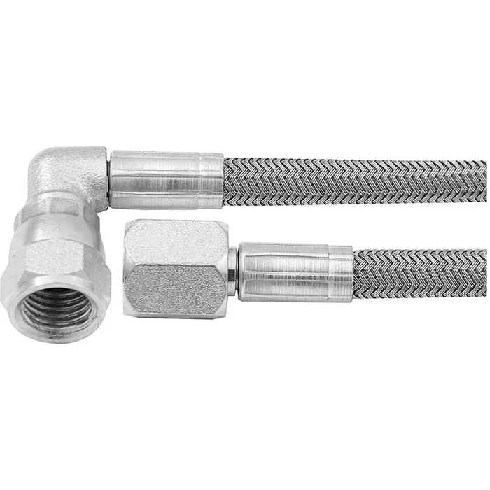 Allstar Performance 24 ” -4 Braided Stainless Steel Line w/ -4 Straight End / -4 90 End