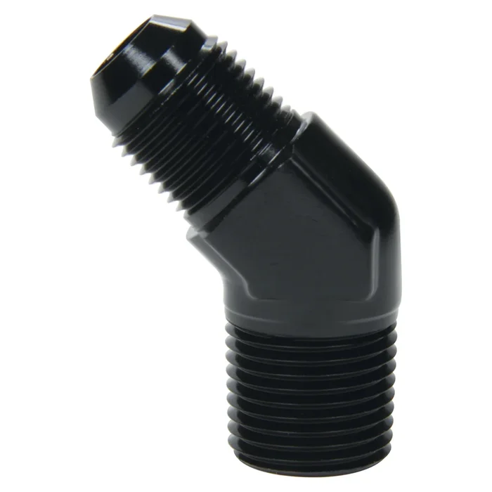 Allstar Performance 45° Adapter – 10 AN Male to 3/4 ” NPT Male – Aluminum – Black Anodize