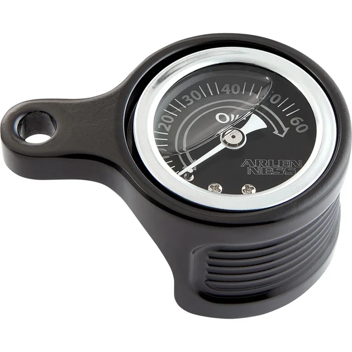 Arlen Ness Oil Pressure Gauge Kit – Method® – Black Anodized 610-101