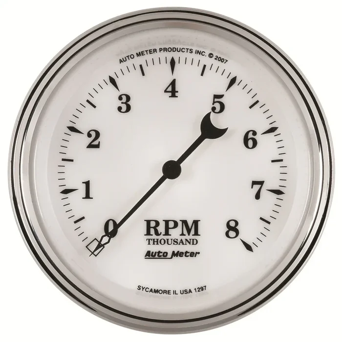 Auto Meter Old Tyme White II In-Dash Electric Tachometer -3-3/8 “