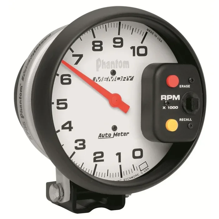 Auto Meter Phantom Memory Tachometer – 5 ” – 10,000 RPM Pedestal Mount