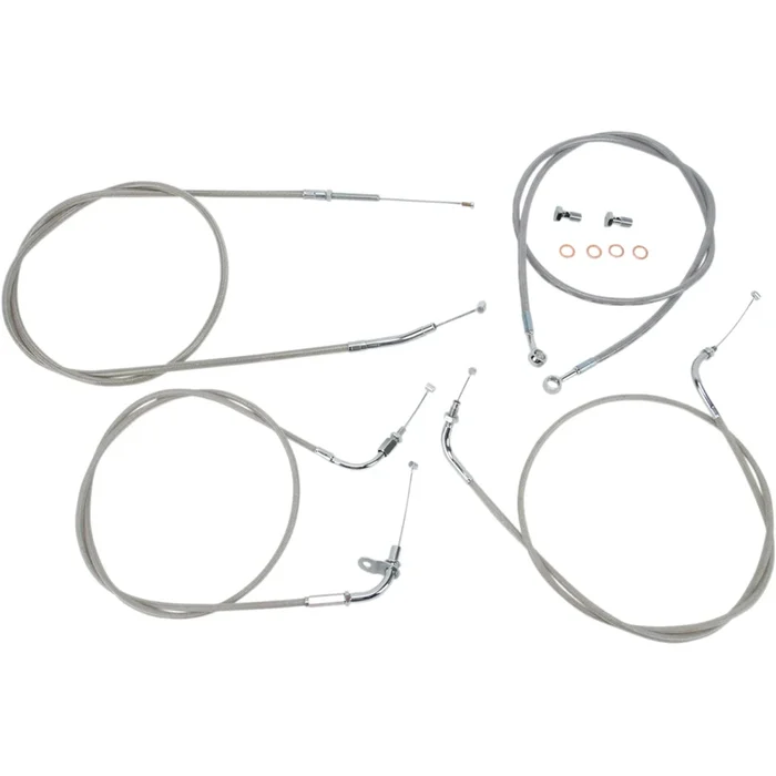 BARON 0650-1011 BA-8015KT-16 Stainless Handlebar Cable/Line Kit 15 ” – 17 ” – xvs650cl
