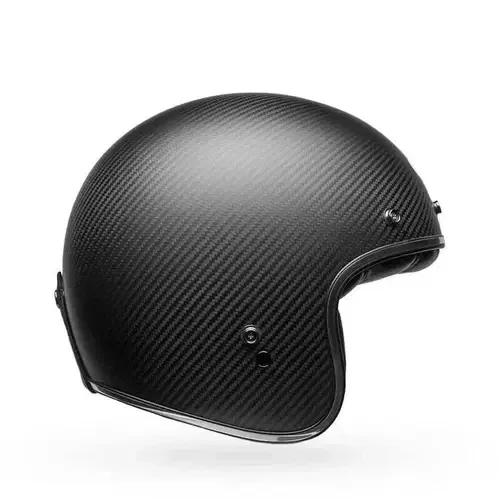 Bell Custom 500 Carbon Open Face Motorcycle Helmet Matte Black Medium MD