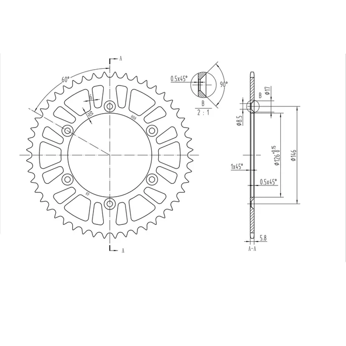 BikeMaster Rear Sprocket 520 – 48-Tooth [MPN: 240 808 48]
