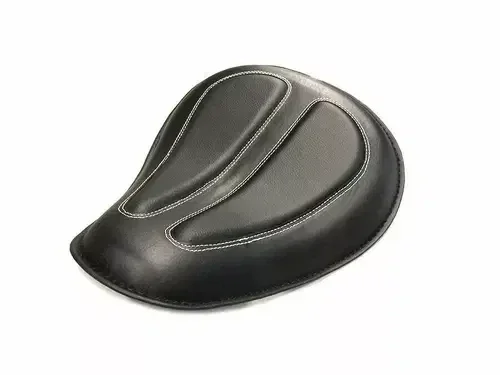 Black Naugahyde Solo Spring Saddle for Harley Davidson by V-Twin