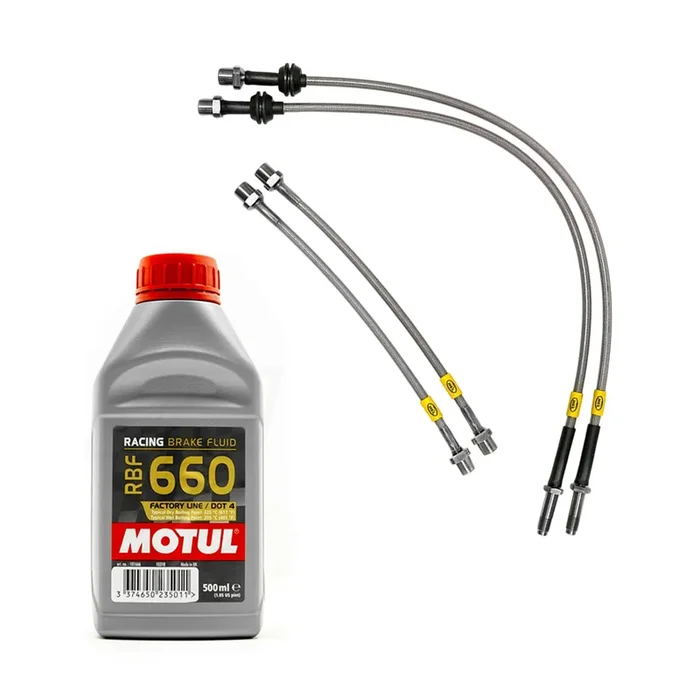 BMW F22 & F23 2 Series HEL Stainless Steel Front & Rear Braided Brake Lines & MOTUL RBF 660 Brake Fluid Kit