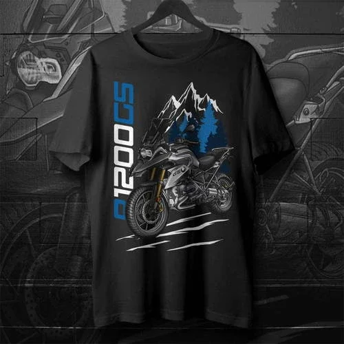 BMW R1200GS 2013-2014 Thunder Gray Metallic on T-shir, Motorcycle Tee for Riders