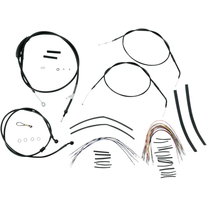 BURLY BRAND 0610-0271 B30-1004 Complete Black Vinyl Handlebar Cable/Line Kit for Ape Hanger Handlebars – 14 “