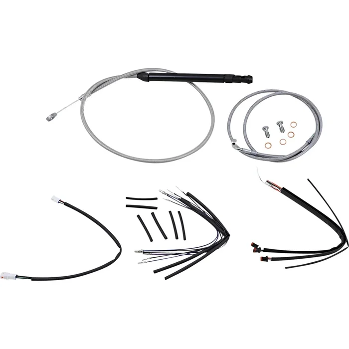 BURLY BRAND 0662-0719 B30-1249 Handlebar Cable and Brake Line Kit for Burly Ape Handlebars – 14 ” Gorilla Handlebars – Stainless