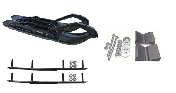 C&A Pro Black XCS Snowmobile Skis w/ 6″ Round Bars Complete Kit Yamaha 2014 & Newer Viper