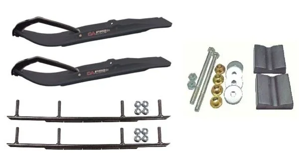 C&A Pro Black XT Snowmobile Skis w/ 10″ Round Bars Complete Kit Arctic Cat 2012+ Viper 2014+ Except 2016 Procross