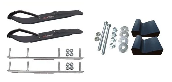 C&A Pro Black XT Snowmobile Skis w/ 4.5″ Shaper Bars Complete Kit 2017-2020 Ski-Do Summit 4th Gen Chassis