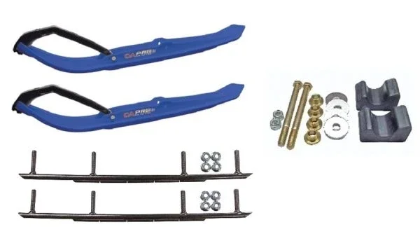 C&A Pro Blue MTX Snowmobile Skis w/ 10″ Round Bars Complete Kit Arctic Cat 2009 and Previous