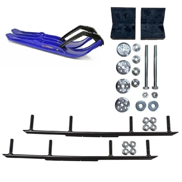 C&A Pro Blue XPT Snowmobile Skis w/ 10″ Round Bars Complete Kit Yamaha 2014+ Viper/Sidewinder
