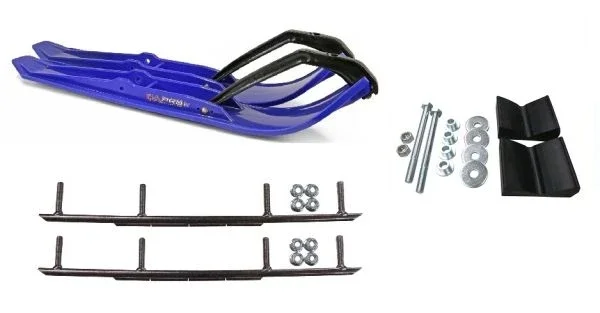 C&A Pro Blue XPT Snowmobile Skis w/ 8″ Round Bars Complete Kit 2016+ Ski-Doo w/o T.S. Adjustable (excl. Summit)