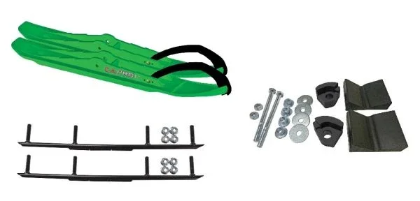 C&A Pro Green XCS Snowmobile Skis w/ 6″ Round Bars Complete Kit Ski-Doo T3 Summit