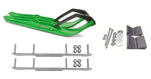 C&A Pro Green XPT Snowmobile Skis w/ 6″ Shaper Bars Complete Kit Yamaha 2014 & Newer Viper