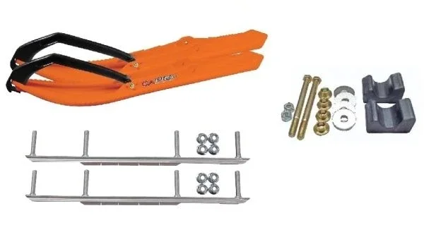 C&A Pro Orange BX Snowmobile Skis w/ 7.5″ Shaper Bars Complete Kit Arctic Cat 2009 and Previous