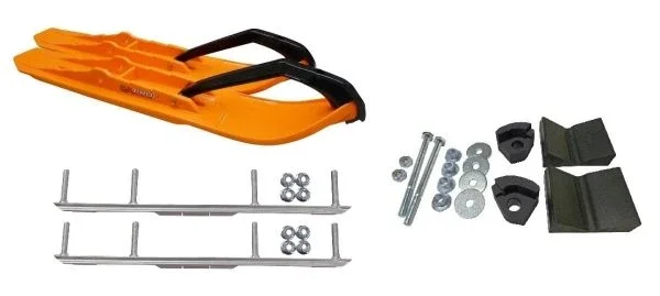C&A Pro Orange XCS Snowmobile Skis w/ 4.5″ Shaper Bars Complete Kit Ski-Doo T3 Summit