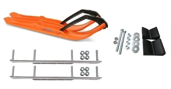 C&A Pro Orange XPT Snowmobile Skis w/ 7.5″ Shaper Bars Complete Kit 2016+ Ski-Doo w/o T.S. Adjustable (excl. Summit)