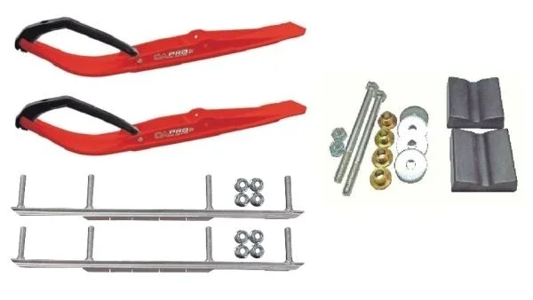 C&A Pro Red Razor Snowmobile Skis w/ 7.5″ Shaper Bars Complete Kit Arctic Cat 2012+ Viper 2014+ Except 2016 Procross