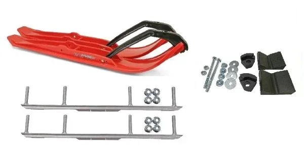 C&A Pro Red XPT Snowmobile Skis w/ 4.5″ Shaper Bars Complete Kit Ski-Doo T3 Summit