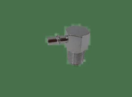 Chrome aluminum fitting 3/8″ npt male with 1/4″ hose barb