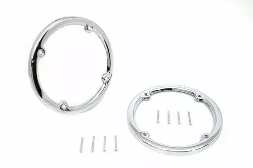 Chrome Rear Tour-Pak Speaker Trim Set for Harley Davidson by V-Twin