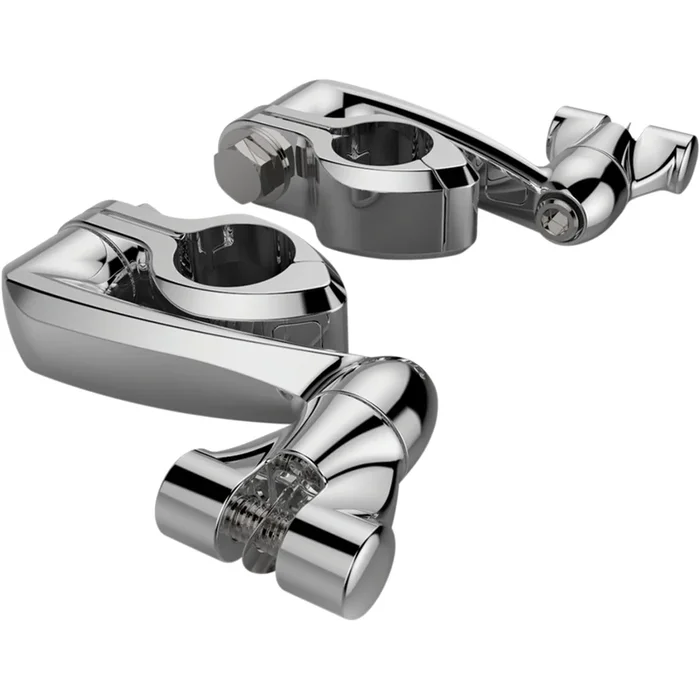 CIRO 1624-0300 60004 Engine Guard Highway Peg Hingeless Mounting Clamp Kit Pinless Clamp – Chrome – 4 ” Extension