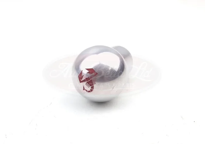 Classic Fiat 500 126 124 600 850 Abarth Gear Knob Brushed Aluminium Red Scorpion