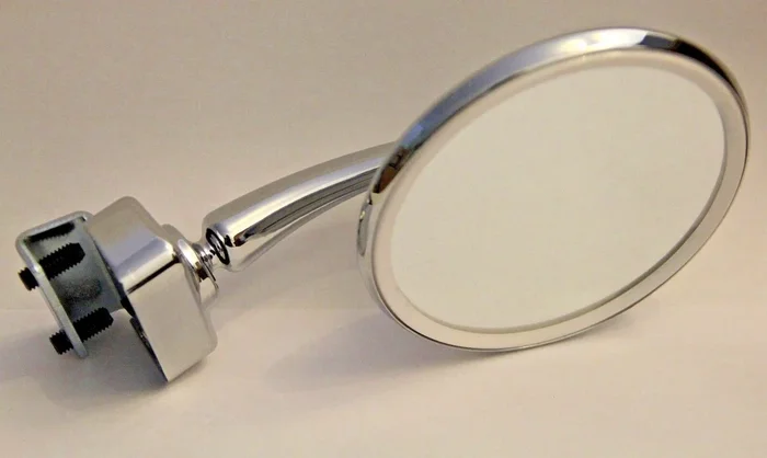 CLASSIC FIAT 500 CHROMED MIRROR FLAT LENS CLAMP ON CLASSIC CAR BRAND NEW