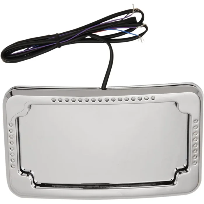 CYCLE VISIONS 2030-0941 CV-4640 Curved Slick Signals License Plate Frame with 3-Hole Backing Plate License Plate Mount – Lighted Frame