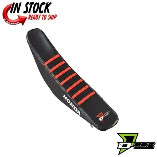 D’COR Ribbed Seat Cover Black W/Red Ribs Honda CRF110F 2019-2022 NEW
