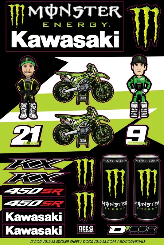 D-cor 862-4020118 40-20-118 DECAL SHEETS KAWASAKI