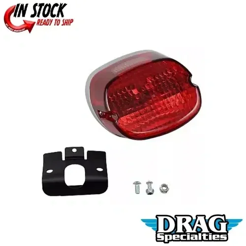 Drag Specialties DS-272198 Red Laydown Taillight Assembly for Top Tag Harley