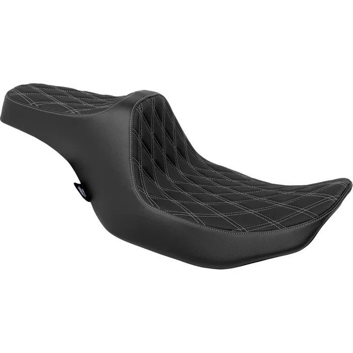 Drag Specialties Predator III Seat – Double Diamond Silver Stitched for FLT/FLH ’23-’24 0801-1919