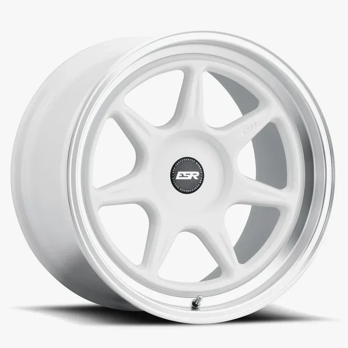 ESR Wheels CR7 18×10.5 Blank ET22 Gloss White w/ Machined Lip 80511122 CR7WHT-ML