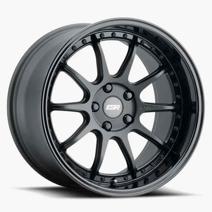 ESR Wheels CS12 19×10.5 5×120 ET22 Matte Black w/ Gloss Black Lip 90552022 CS12MBLK-BL