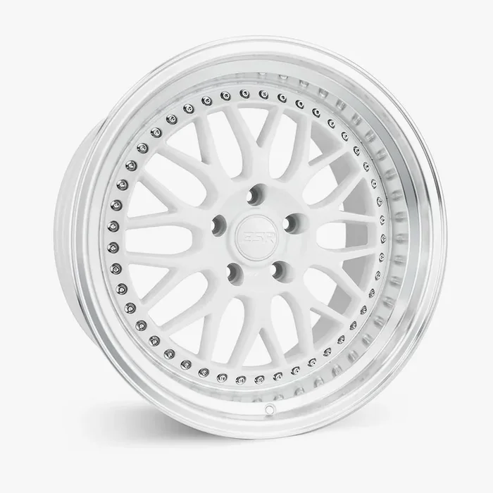 ESR Wheels SR01 18×10.5 5×115 ET22 Gloss White w/ Machined Lip 80551422 SR01WHT-ML 5X115
