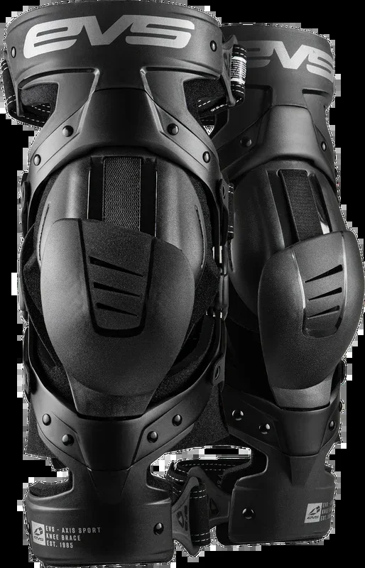 Evs 663-1187M AXISS-BK/GY-MP AXIS SPORT KNEE BRACE PAIR BLACK/BLACK/GREY MD